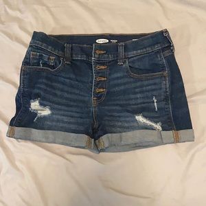 Button Fly Jean Shorts